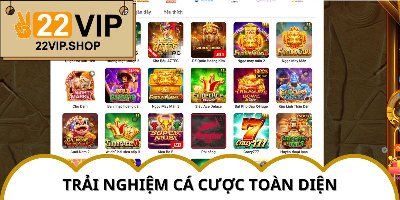 Hệ thống dịch vụ cá cược toàn diện mà 22VIP cung cấp